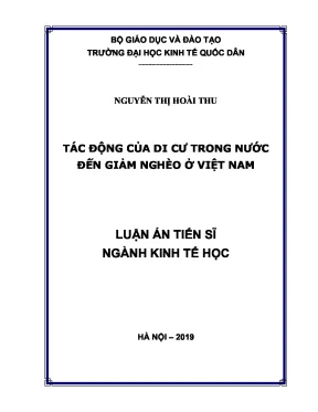 Luận án tiến sĩ tác động của di cư trong nước đến giảm nghèo ở việt nam