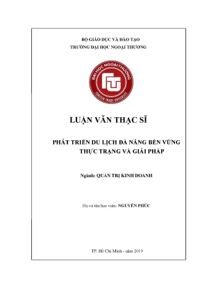 Luận văn thạc sĩ phát triển du lịch đà nẵng bền vững thực trạng và giải pháp