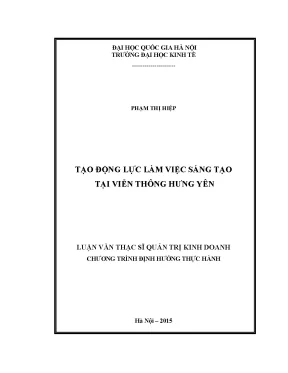 Luận văn thạc sĩ tạo động lực làm việc sáng tạo tại viễn thông hưng yên