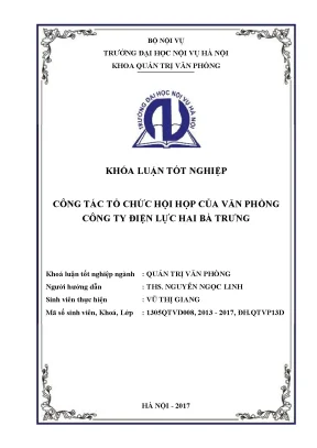 Luận văn tốt nghiệp công tác tổ chức hội họp của văn phòng công ty điện lực hai bà trưng