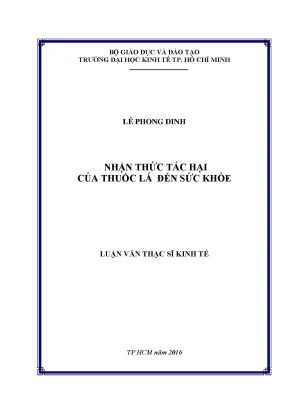 Luận văn thạc sĩ nhận thức tác hại của thuốc lá đến sức khỏe