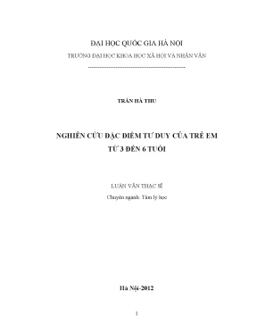 Luận văn thạc sĩ nghiên cứu đặc điểm tư duy của trẻ em từ 3 đến 6 tuổi