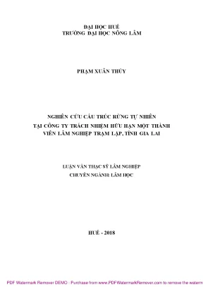 Luận văn thạc sĩ nghiên cứu cấu trúc rừng tự nhiên tại công ty trách nhiệm hữu hạn một thành viên lâm nghiệp trạm lập tỉnh gia lai