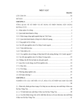 Luận án nghiên cứu sử dụng xỉ thép khu vực bà rịa vũng tàu trong xây dựng đường ô tô