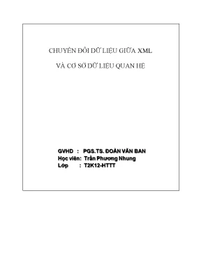 Luận văn thạc sĩ chuyển đổi dữ liệu giữa xml và cơ sở dữ liệu quan hệ luận văn ths công nghệ thông tin