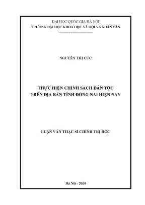 Luận văn thạc sĩ thực hiện chính sách dân tộc trên địa bàn tỉnh đồng nai hiện nay