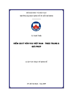 Luận văn thạc sĩ kiểm soát vốn vào việt nam thực trạng giải pháp