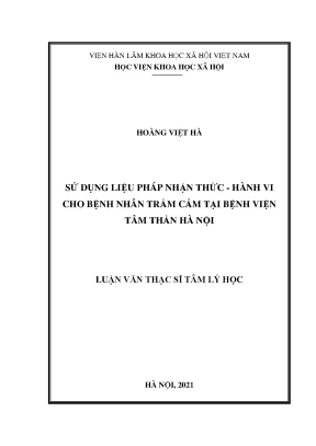 Luận văn thạc sĩ sử dụng liệu pháp nhận thức hành vi cho bệnh nhân trầm cảm tại bệnh viện tâm thần hà nội