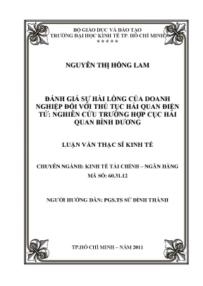 Luận văn thạc sĩ đánh giá sự hài lòng của doanh nghiệp đối với thủ tục hải quan điện tử nghiên cứu trường hợp cục hải quan bình dương