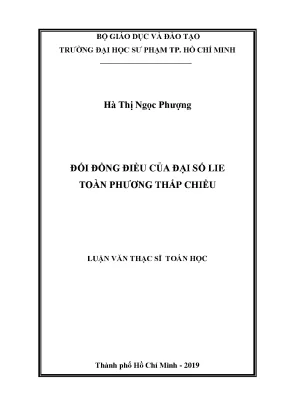 Luận văn thạc sĩ đối đồng điều của đại số lie toàn phương thấp chiều