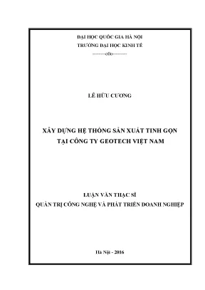 Luận văn thạc sĩ xây dựng hệ thống sản xuất tinh gọn tại công ty geotech việt nam