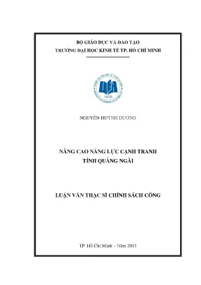 Luận văn thạc sĩ nâng cao năng lực cạnh tranh tỉnh quảng ngãi
