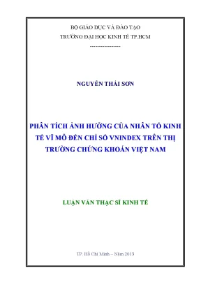Luận văn thạc sĩ phân tích ảnh hưởng của nhân tố kinh tế vĩ mô đến chỉ số viinidex trên thị trường chứng khoán việt nam luận văn thạc sĩ