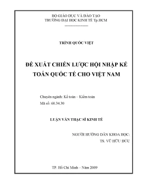 Luận văn thạc sĩ đề xuất chiến lược hội nhập kế toán quốc tế cho việt nam luận văn thạc sĩ