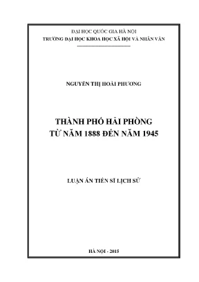 Luận án tiến sĩ thành phố hải phòng tử năm 1888 đến năm 1945