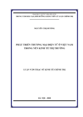 Luận văn thạc sĩ phát triển thương mại điện tử ở việt nam trong nền kinh tế thị trường