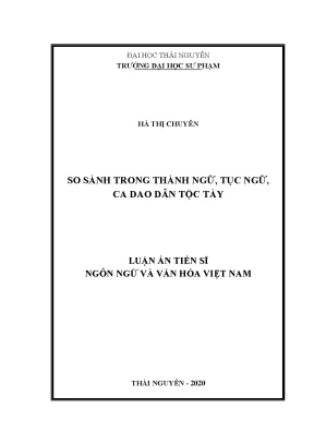 Luận án tiến sĩ so sánh trong thành ngữ tục ngữ ca dao dân tộc tày