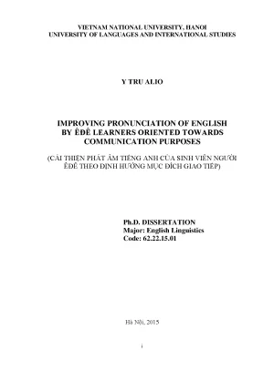 Luận văn thạc sĩ improving pronunciation of english by êđê learners oriented towards communication purposes