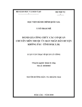 Luận văn thạc sĩ đánh giá công chức các cơ quan chuyên môn thuộc uỷ ban nhân dân huyện krông pắk tỉnh đắk lắk