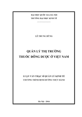 Luận văn thạc sĩ quản lý thị trường thuốc đông dược ở việt nam