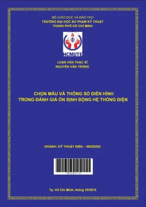 Luận văn thạc sĩ hcmute chọn mẫu và thông số điển hình trong đánh giá ổn định động hệ thống điện