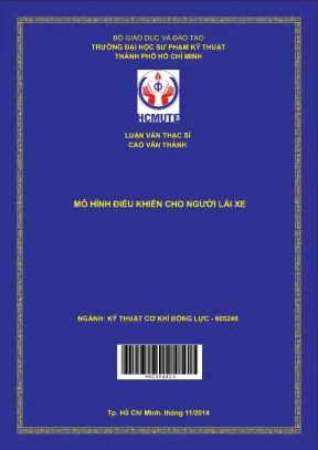 Luận văn thạc sĩ hcmute mô hình điều khiển của người lái xe