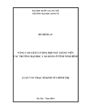 Luận văn thạc sĩ nâng cao chất lượng đội ngũ giảng viên các trường đại học cao đẳng ở tỉnh ninh bình