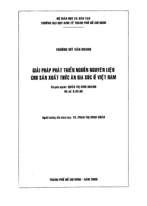 Luận văn thạc sĩ giải pháp phát triển nguồn nguyên liệu cho sản xuất thức ăn gia súc ở việt nam luận văn thạc sĩ