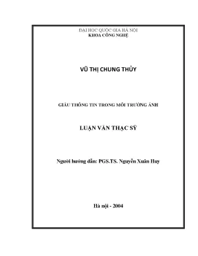 Luận văn thạc sĩ giấu thông tin trong môi trường ảnh