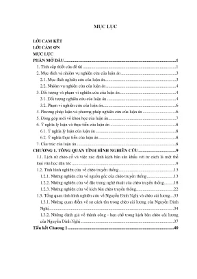Luận án kịch bản chèo đầu thế kỷ xx truyền thống và biến đổi
