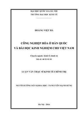 Luận văn thạc sĩ công nghiệp hóa ở hàn quốc và bài học kinh nghiệm cho việt nam01
