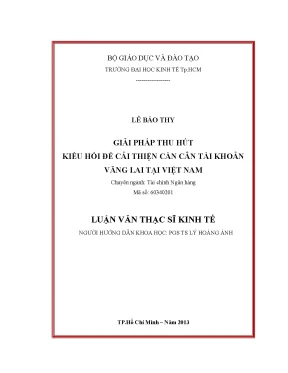 Luận văn thạc sĩ giải pháp thu hút kiều hối để cả thiện cán cân tài khoản vãng lai tại việt nam luận văn thạc sĩ