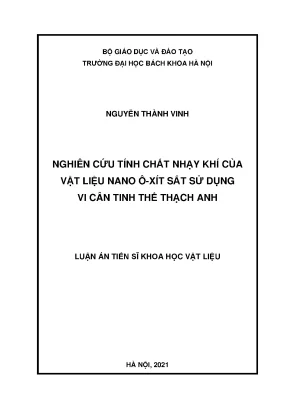 Luận án tiến sĩ nghiên cứu tính chất nhạy khí của vật liệu nano ô xít sắt sử dụng vi cân tinh thể thạch anh