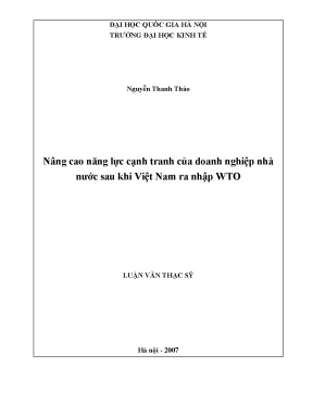Luận văn thạc sĩ nâng cao năng lực cạnh tranh của doanh nghiệp nhà nước sau khi việt nam ra nhập wto