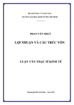 Luận văn thạc sĩ lợi nhuận và cấu trúc vốn