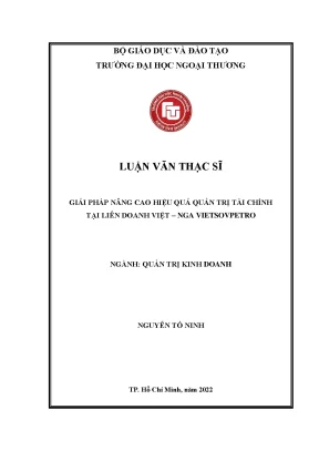 Luận văn thạc sĩ giải pháp nâng cao hiệu quả quản trị tài chính tại liên doanh việt nga vietsovpetro