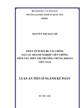 Luận án tiến sĩ phân tích rủi ro tài chính tại các doanh nghiệp viễn thông niêm yết trên thị trường chứng khoán việt nam