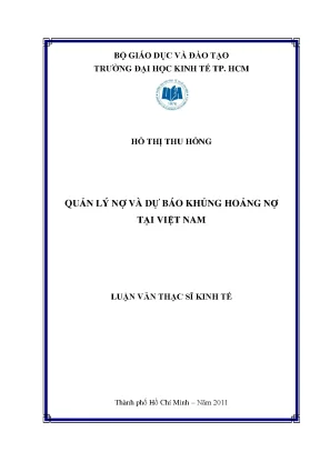 Luận văn thạc sĩ quản lý nợ và dự báo khủng hoảng nợ tại việt nam