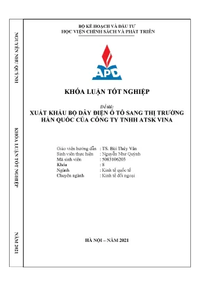 Luận văn tốt nghiệp xuất khẩu bộ dây điện ô tô sang thị trường hàn quốc của công ty tnhh atsk vina