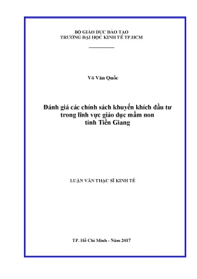Luận văn thạc sĩ đánh giá các chính sách khuyến khích đầu tư trong lĩnh vực giáo dục mầm non tỉnh tiền giang