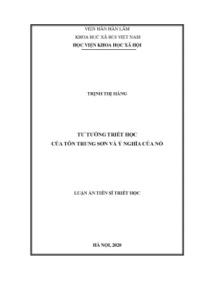 Luận án tiến sĩ tư tưởng triết học của tôn trung sơn và ý nghĩa của nó