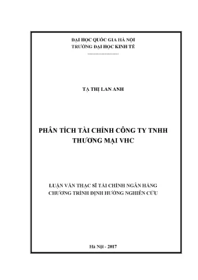 Luận văn thạc sĩ phân tích tài chính công ty tnhh thương mại vhc