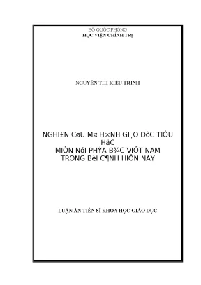 Luận án tiến sĩ nghiên cứu mô hình giáo dục tiểu học miền núi phía bắc việt nam trong bối cảnh hiện nay