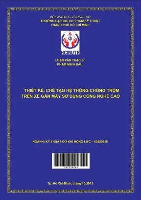 Luận văn thạc sĩ hcmute thiết kế chế tạo hệ thống chống trộm trên xe gắn máy sử dụng công nghệ cao