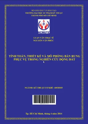 Luận văn thạc sĩ hcmute tính toán thiết kế và mô phỏng bàn rung phục vụ trong nghiên cứu động đất