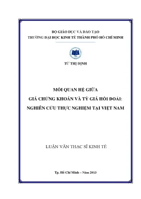Luận văn thạc sĩ mối quan hệ giữa giá chứng khoán và tỷ giá hối đoái nghiên cứu thực nghiệm tại việt nam luận văn thạc sĩ