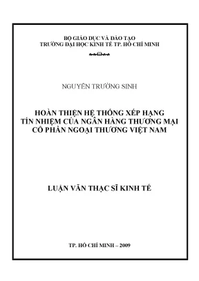 Luận văn thạc sĩ hoàn thiện hệ thống xếp hạng tín nhiệm của ngân hàng thương mại cổ phần ngoại thương việt nam