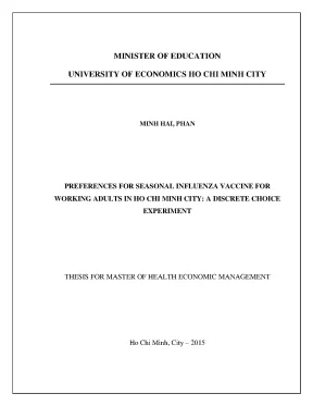 Luận văn thạc sĩ preferences for seasonal influenza vaccine for working adult in ho chi minh city a discrete choice experiment