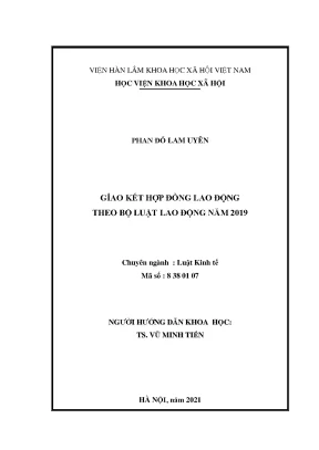 Luận văn thạc sĩ gi̇ao kết hợp đồng lao động theo bộ luật lao động năm 2019