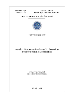 Luận văn thạc sĩ nghiên cứu hiệu quả ngăn ngừa lão hóa da của dịch chiết nhau thai heo